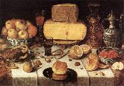 GILLIS, Nicolaes Laid Table dfh oil on canvas